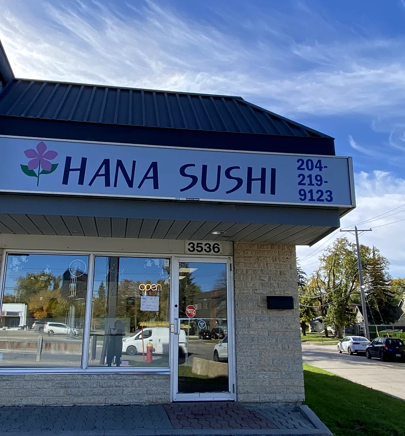Hana Sushi storefront at 3536 Roblin Blvd in Winnipeg
